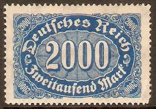 Germany 1922 2000m Blue. SG242. - Click Image to Close