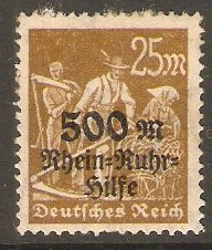 Germany 1923 25+100m Olive-bistre. SG258.
