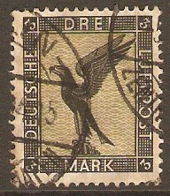 Germany 1926 3m Olive-green and black. SG399.