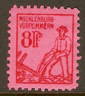 Germany 1945 8pf Red on red. SGRB4.