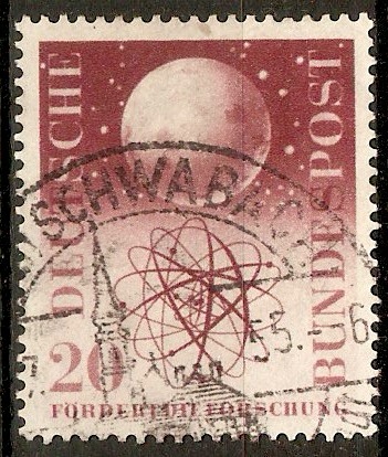 Germany 1955 20pf Cosmic Research stamp. SG1140.