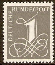 Germany 1955 1pf Grey. SG1152a.