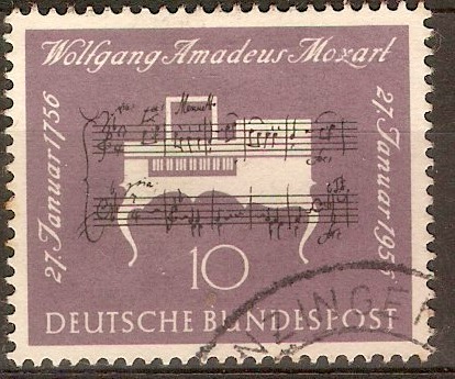 Germany 1956 10pf Mozart Commemoration. SG1154.