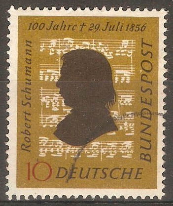 Germany 1956 10pf Schumann Commemoration. SG1160.