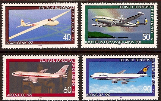 Germany 1989 Aviation Set. SG1918-SG1921.