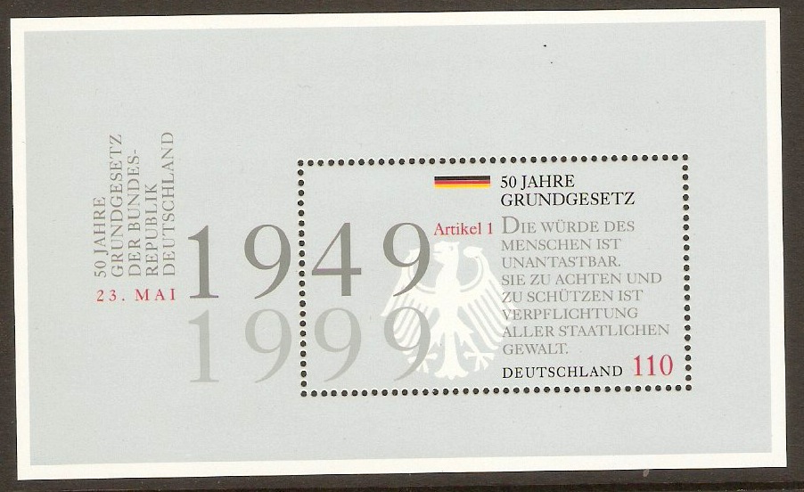 Germany 1999 110pf Basic Law Anniversary Sheet. SGMS2905.
