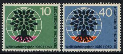 Germany 1960 World Refugee Year Set. SG1240-SG1241.