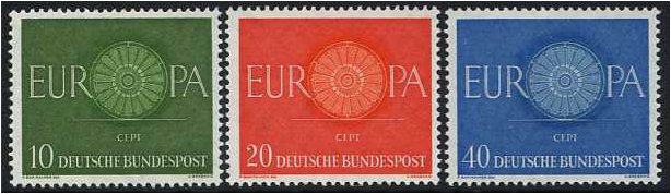 Germany 1960 Europa Stamp Set. SG1251-SG1253.
