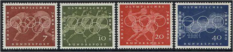 Germany 1960 Olympics Stamp Set. SG1246-SG1249.
