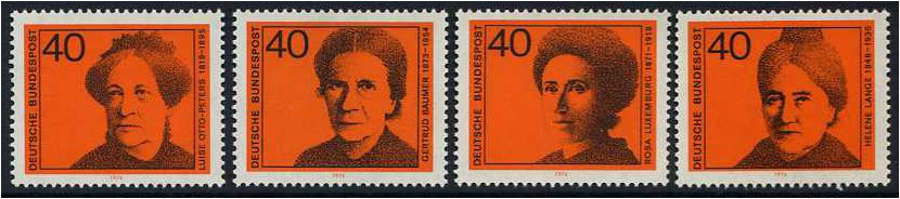 Germany 1974 Women in German Politics Set. SG1683-SG1686.