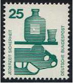 Germany 1971 25pf. Myrtle Green Stamp. SG1599.