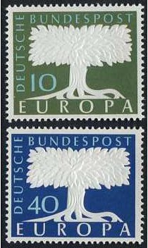 Germany 1957 Europa Stamp Set. SG1187-SG1188.
