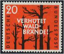 Germany 1958 Forest Fires Prevention Stamp. SG1202.