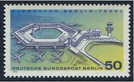 West Berlin 1974 Tegel Airport Stamp. SG B462.