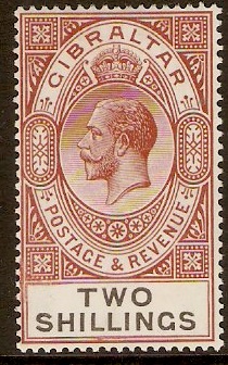 Gibraltar 1925 2s Red-brown and black. SG103.
