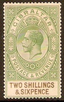 Gibraltar 1925 2s.6d Green and black. SG104. - Click Image to Close