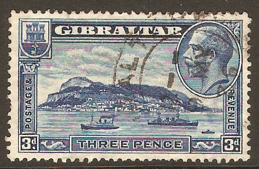 Gibraltar 1931 3d Blue. SG113.