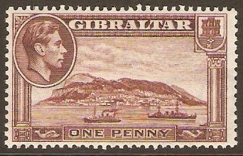 Gibraltar 1938 1d Red-brown. SG122b.