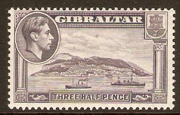 Gibraltar 1938 1d Slate-violet. SG123b.