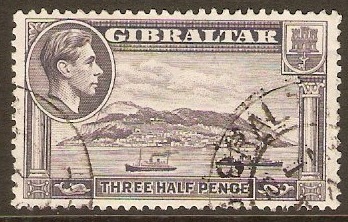 Gibraltar 1938 1d Slate-violet. SG123b.