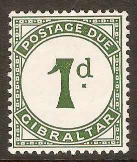 Gibraltar 1956 1d Green - Postage Due. SGD1.