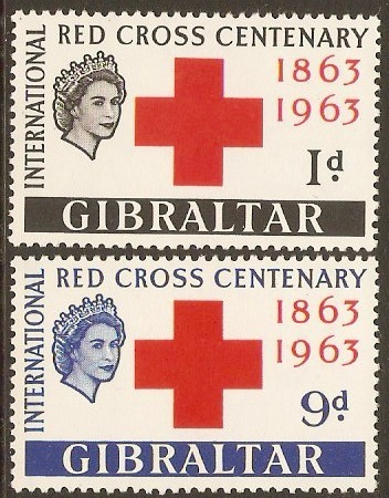 Gibraltar 1963 Red Cross Anniversary Set. SG175-SG176.
