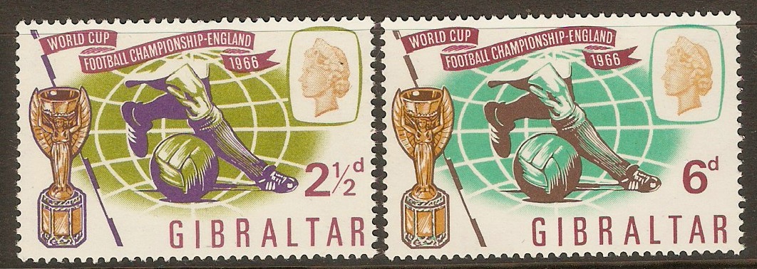 Gibraltar 1966 World Cup Football set. SG188-SG189.