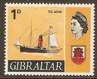 Gibraltar 1967 1d Ships series. SG201.