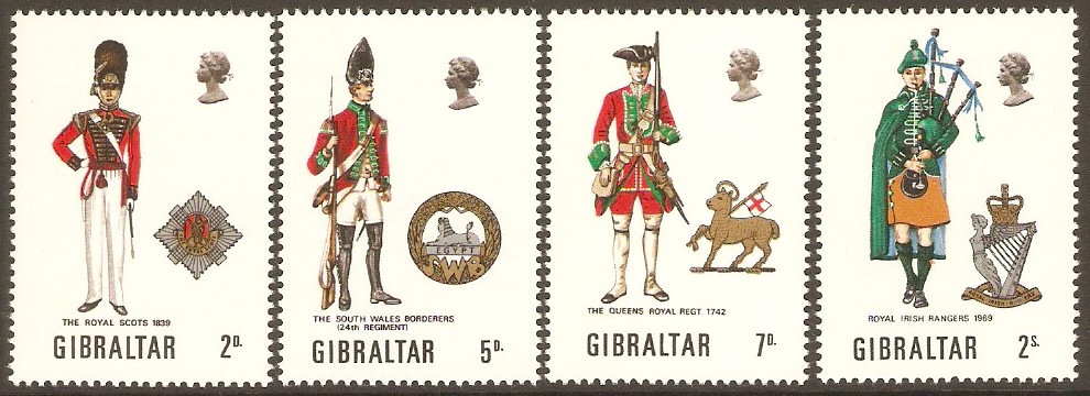 Gibraltar 1970 Military Uniforms Set (2nd Series). SG248-SG251.
