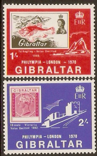 Gibraltar 1970 Stamp Exhibition Set. SG252-SG253.