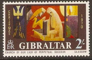 Gibraltar 1970 2s Christmas Stamp. SG254.