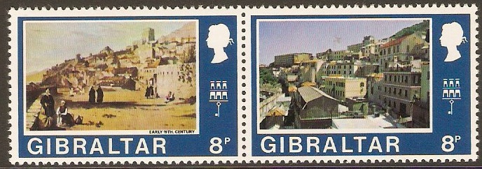 Gibraltar 1971 8p Old and New Views. SG273-SG274.