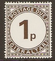 Gibraltar 1971 1p Brown Postage Due. SGD5.