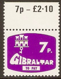 Gibraltar 1976 7p Violet Postage Due. SGD10.