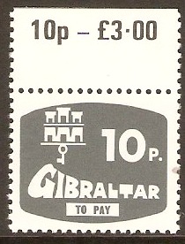 Gibraltar 1976 10p Grey Postage Due. SGD11.