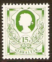 Gibraltar 1981 15p Green Stamp. SG453.