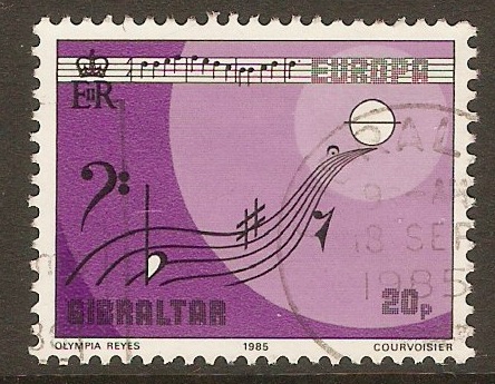 Gibraltar 1985 20p Europa - Music Year series. SG516.