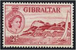 Gibraltar 1953 2d. Carmine. SG149.