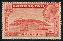 Gibraltar 1931 1d. Scarlet. SG110.