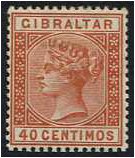 Gibraltar 1889 40c. Orange-Brown. SG27.