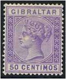 Gibraltar 1889 50c Bright lilac. SG28.