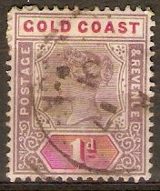 Gold Coast 1898 1d Dull mauve and rose. SG27.