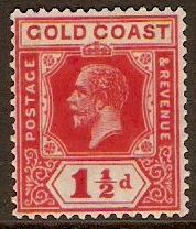 Gold Coast 1921 1d Red. SG88.
