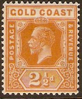 Gold Coast 1921 2d Yellow-orange. SG90.