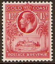Gold Coast 1928 1d Scarlet. SG105.