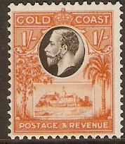 Gold Coast 1928 1s Black and red-orange. SG110.