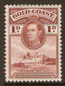 Gold Coast 1938 1d Red-brown. SG121.