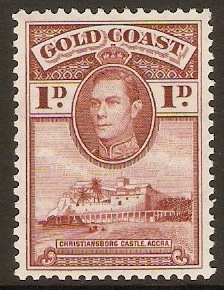 Gold Coast 1938 1d. Red-Brown. SG121a.