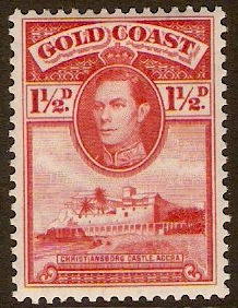 Gold Coast 1938 1d. Scarlet. SG122a.