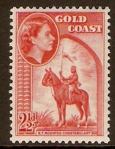 Gold Coast 1952 2d Scarlet. SG157.